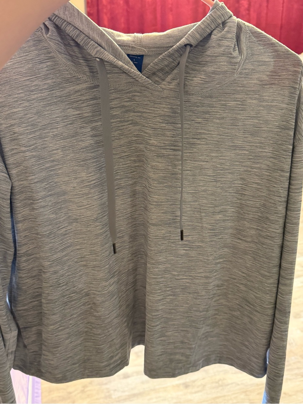 Women’s Lightweight Gray Hooded Long-Sleeve Shirt